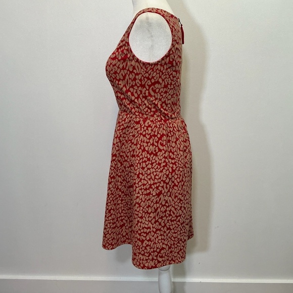 Maeve Anthropologie Red Textured Jacquard Fit & Flare Dress Size XS - Picture 5 of 11